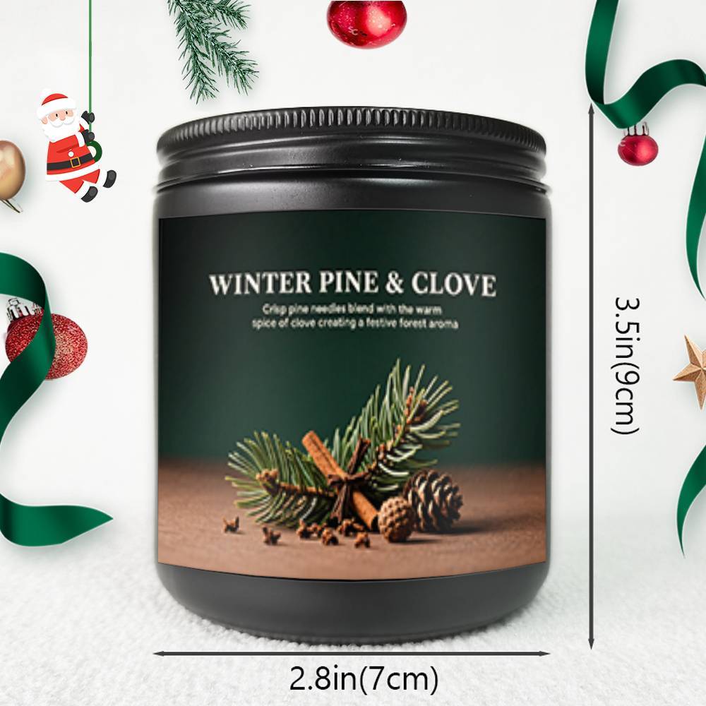 1pc Lavender Scented Candle Merry Christmas Winter Pine & Clove Home Room Decor Festive Decoration Holiday Gift Idea for Friends Family Loved Ones Christmas Eve Christmas Day Seasonal Home Fragrance Cozy Atmosphere