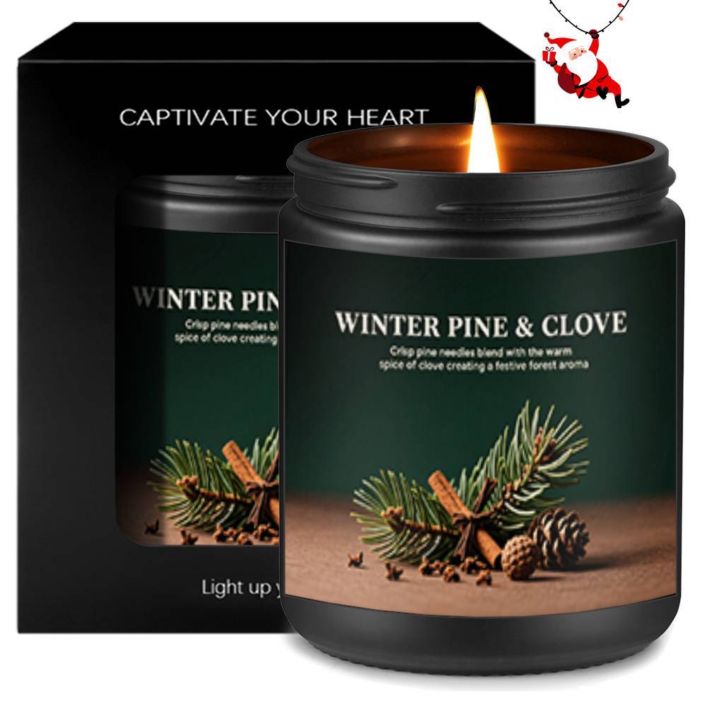 1pc Lavender Scented Candle Merry Christmas Winter Pine & Clove Home Room Decor Festive Decoration Holiday Gift Idea for Friends Family Loved Ones Christmas Eve Christmas Day Seasonal Home Fragrance Cozy Atmosphere