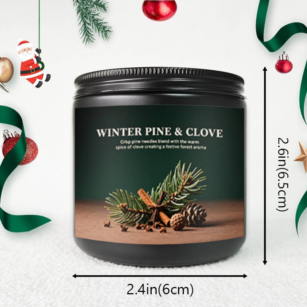1pc Lavender Scented Candle Merry Christmas Winter Pine & Clove Home Room Decor Festive Decoration Holiday Gift Idea for Friends Family Loved Ones Christmas Eve Christmas Day Seasonal Home Fragrance Cozy Atmosphere