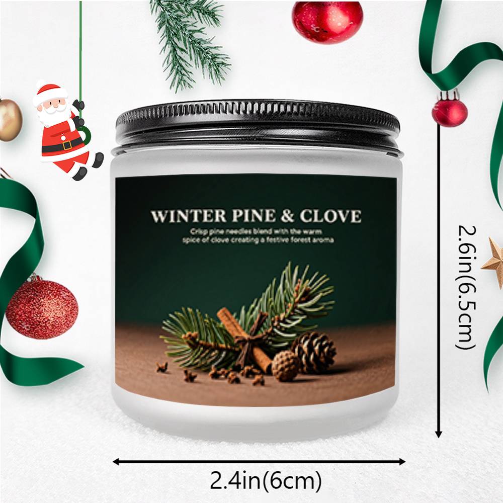 1pc Lavender Scented Candle Merry Christmas Winter Pine & Clove Home Room Decor Festive Decoration Holiday Gift Idea for Friends Family Loved Ones Christmas Eve Christmas Day Seasonal Home Fragrance Cozy Atmosphere