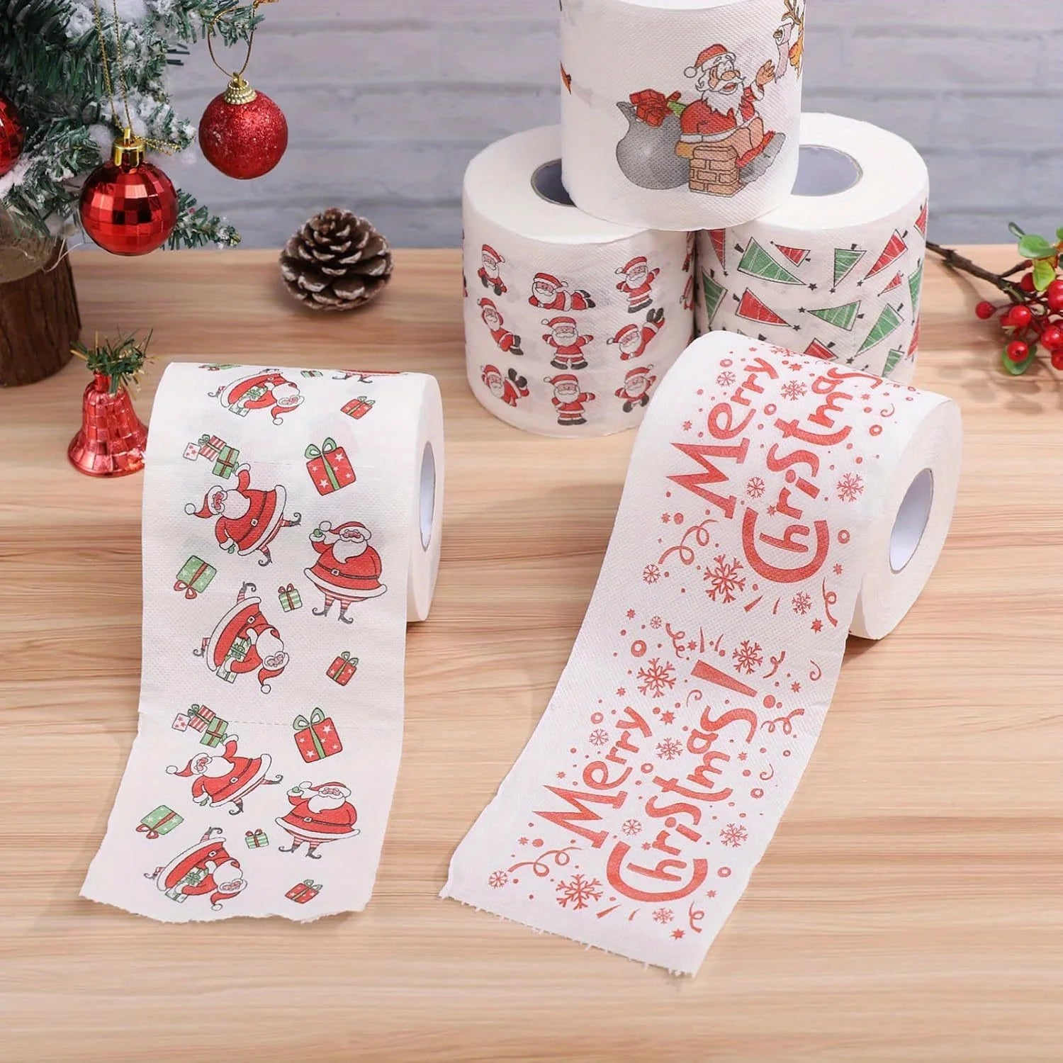 Christmas Printed Toilet Paper – Festive Holiday Bathroom Decor