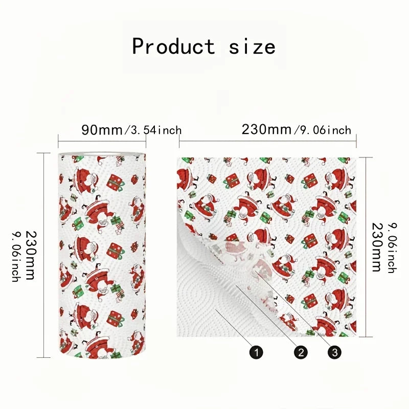 Christmas Pattern Paper Towels – Festive Disposable Kitchen Roll
