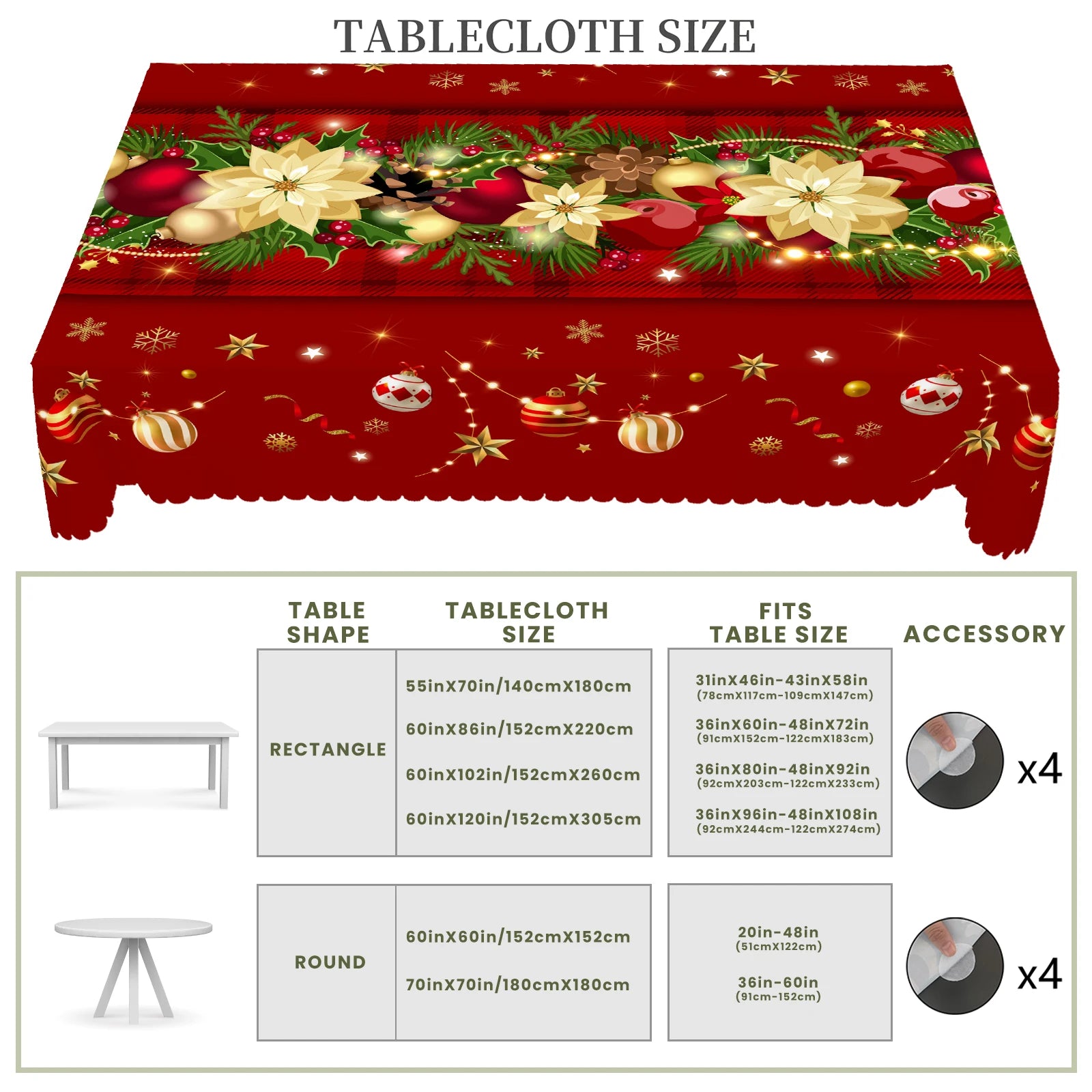 Christmas Tablecloth – Festive Waterproof Holiday Table Cover