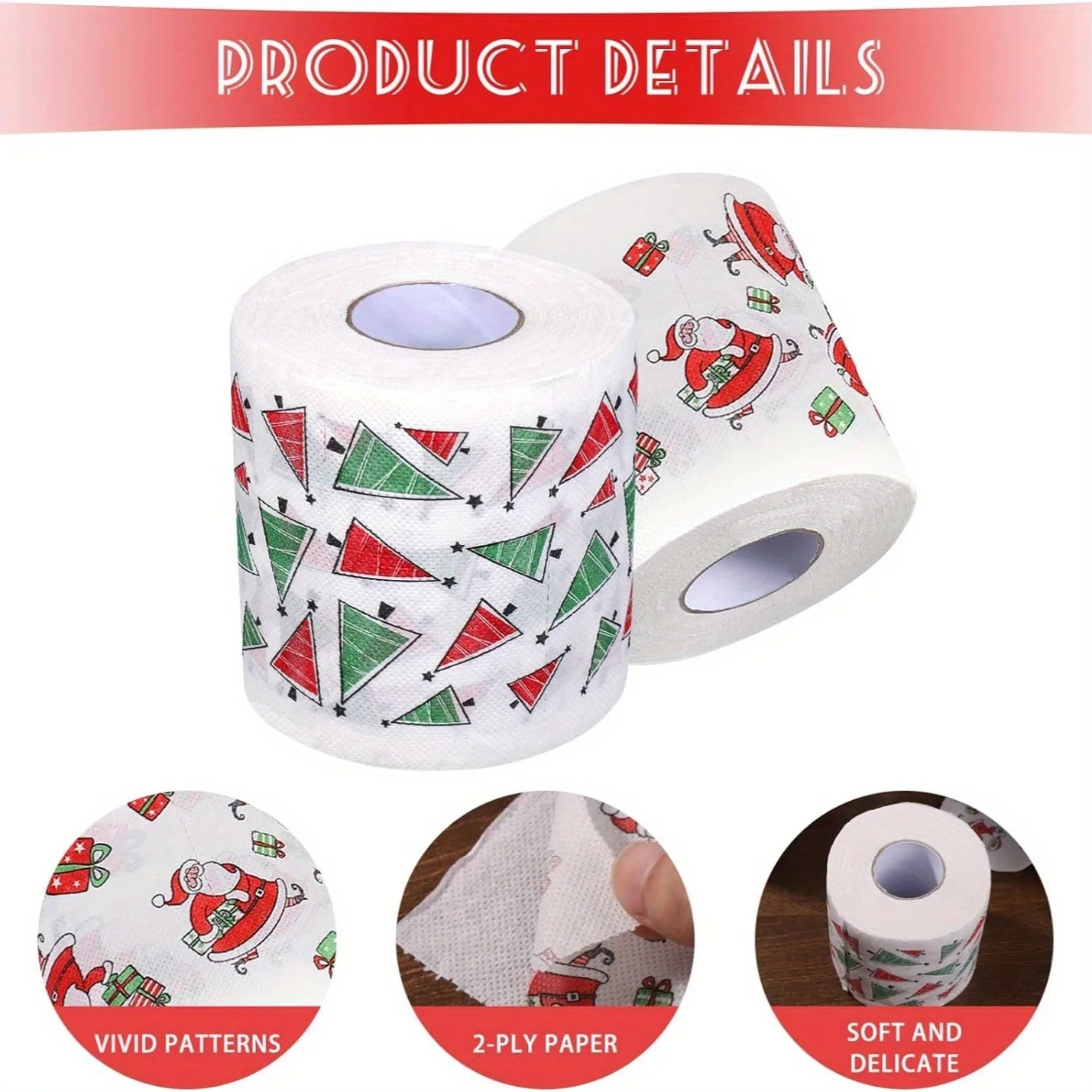 Christmas Printed Toilet Paper – Festive Holiday Bathroom Decor
