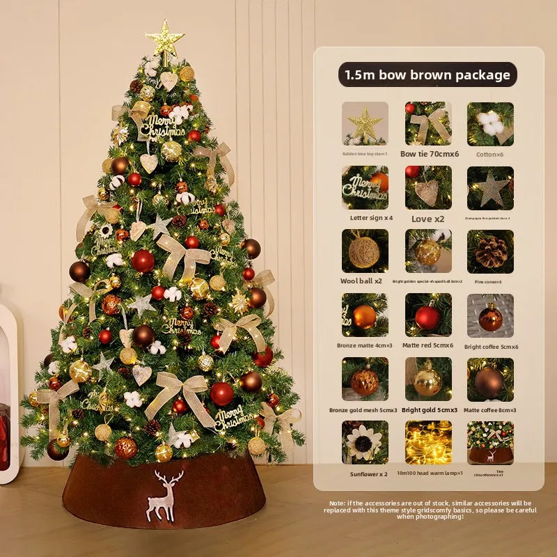 Christmas tree household large high-end Christmas decoration 2026 new living room DIY ornament scene layout