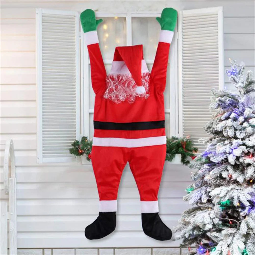 Climbing Santa Outdoor Decoration – Hanging Christmas Window & Wall Ornament