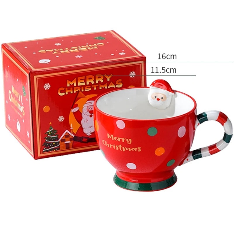 1 Pack Cute Christmas Coffee Mugs Durable Ceramic Coffee Mugs Best Christmas Gifts for Kids Mom Lovers Friends with Gift Box