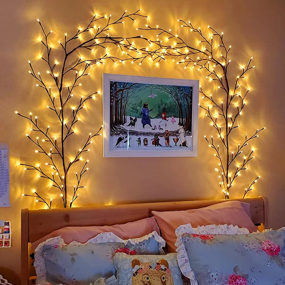 Warm LED Willow Branch Lights for Home Decor