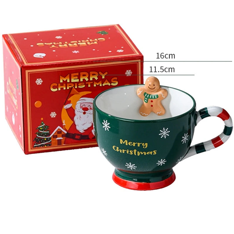 1 Pack Cute Christmas Coffee Mugs Durable Ceramic Coffee Mugs Best Christmas Gifts for Kids Mom Lovers Friends with Gift Box