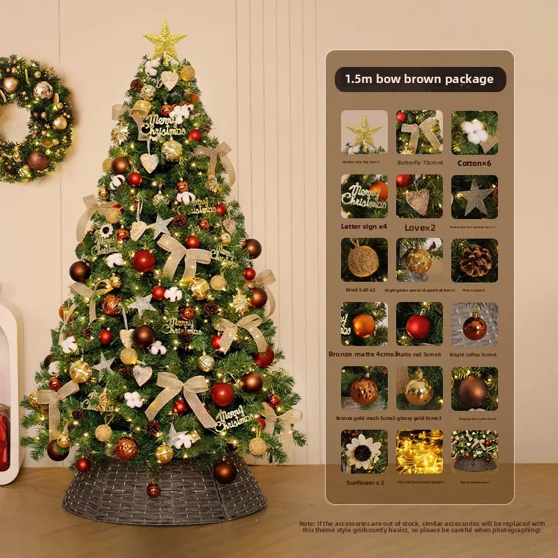 Christmas tree household large high-end Christmas decoration 2026 new living room DIY ornament scene layout