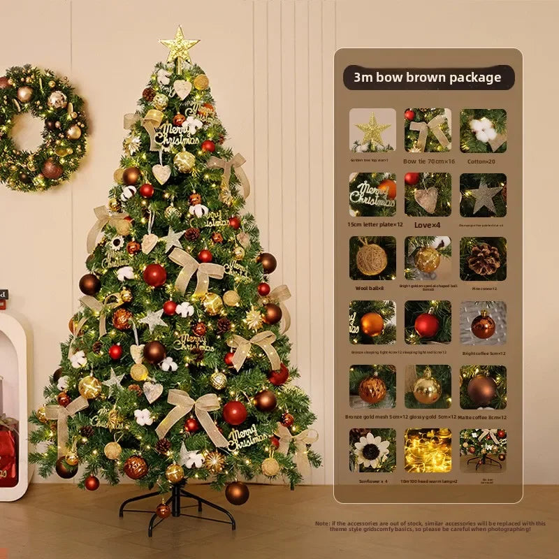 Christmas tree household large high-end Christmas decoration 2026 new living room DIY ornament scene layout