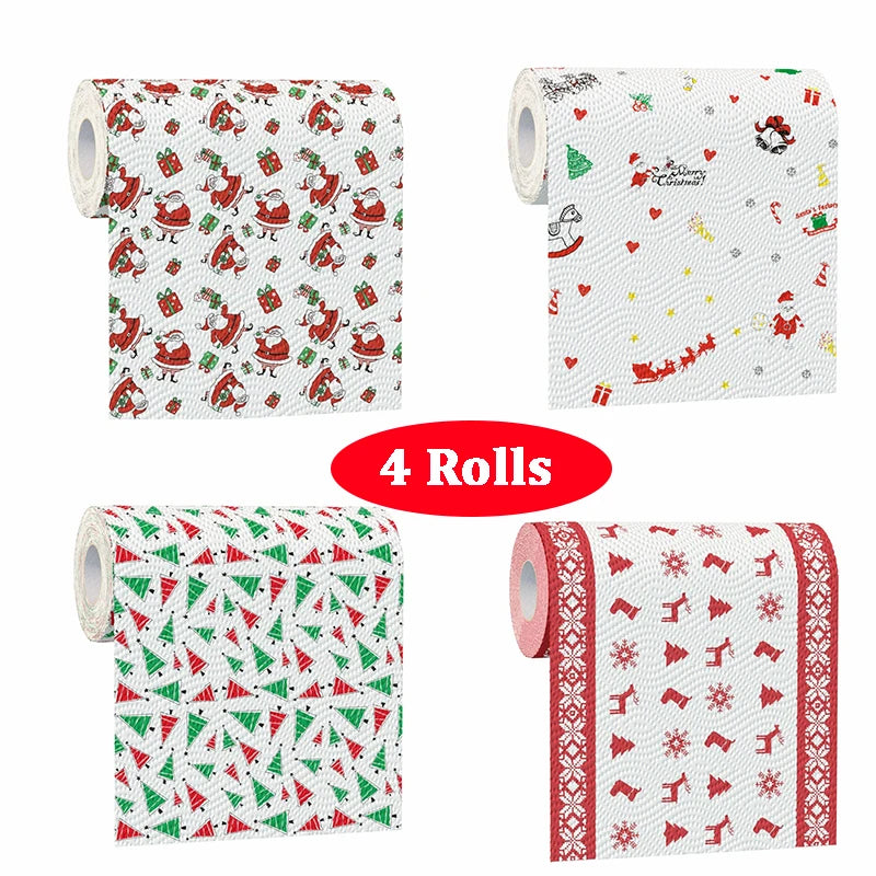 Christmas Pattern Paper Towels – Festive Disposable Kitchen Roll