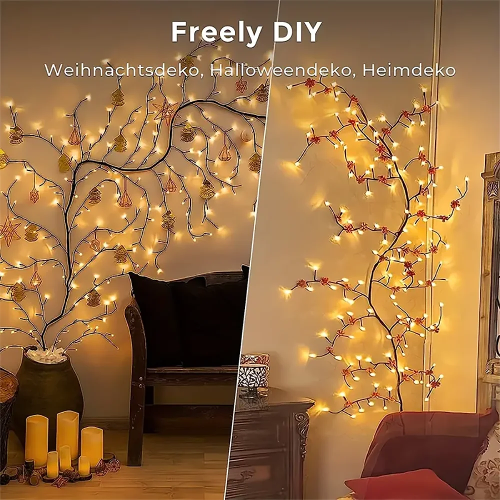 Warm LED Willow Branch Lights for Home Decor