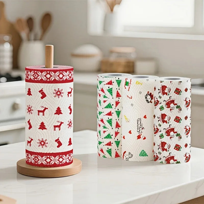 Christmas Pattern Paper Towels – Festive Disposable Kitchen Roll