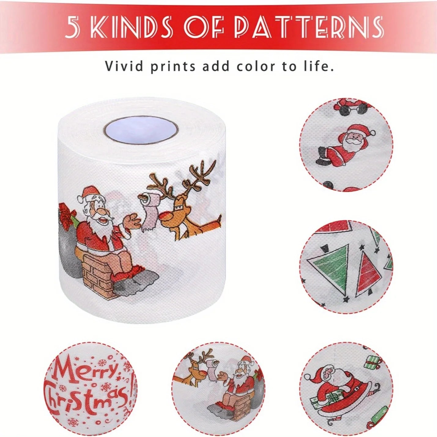 Christmas Printed Toilet Paper – Festive Holiday Bathroom Decor