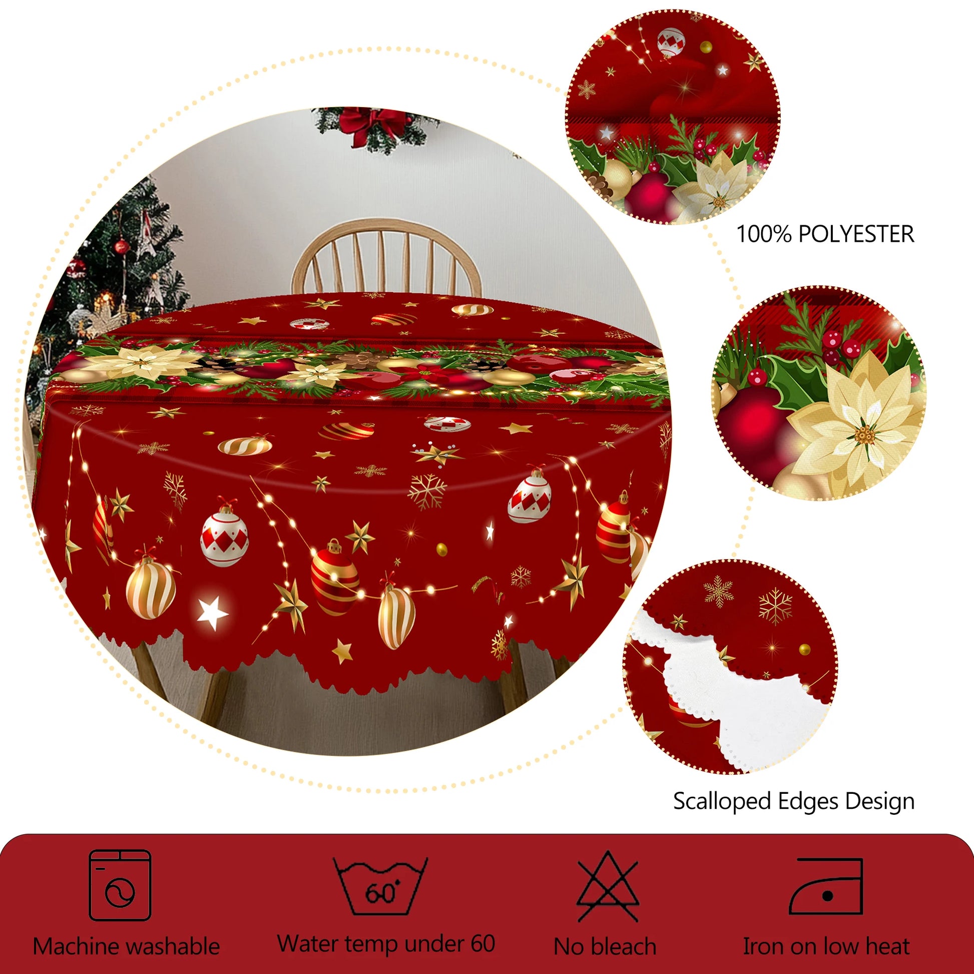 Christmas Tablecloth – Festive Waterproof Holiday Table Cover