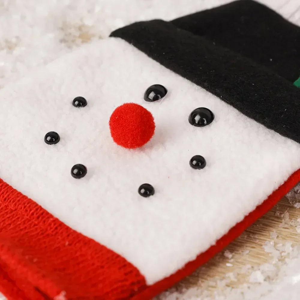 Christmas Wine Bottle Cover Set Santa Snowman Woven Wine Bottle Bags for Christmas Party Dinner Table Decorations New Year Gifts