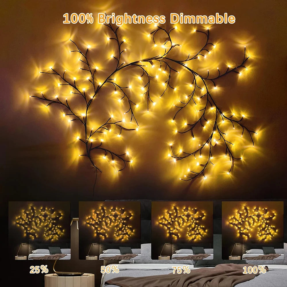 Warm LED Willow Branch Lights for Home Decor