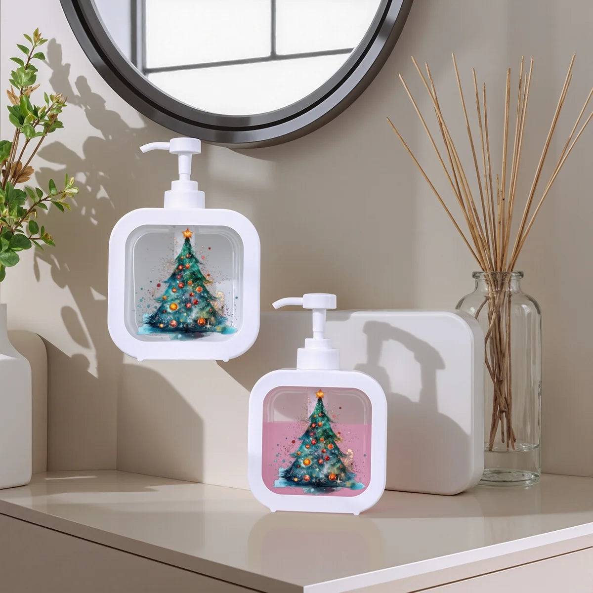 Christmas Tree Soap Dispenser – Holiday Refillable Bottle