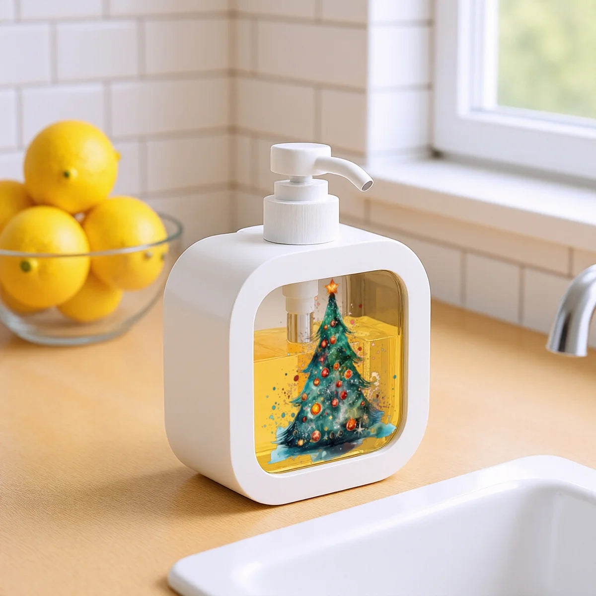Christmas Tree Soap Dispenser – Holiday Refillable Bottle