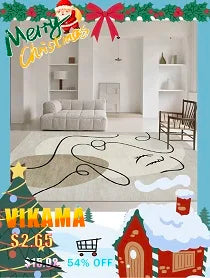 Round Christmas Snowflake Rug – Festive Holiday Floor Mat for Living Room & Tree Decoration