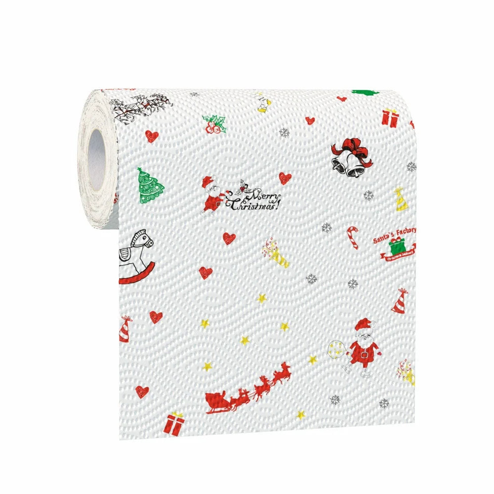 Christmas Pattern Paper Towels – Festive Disposable Kitchen Roll