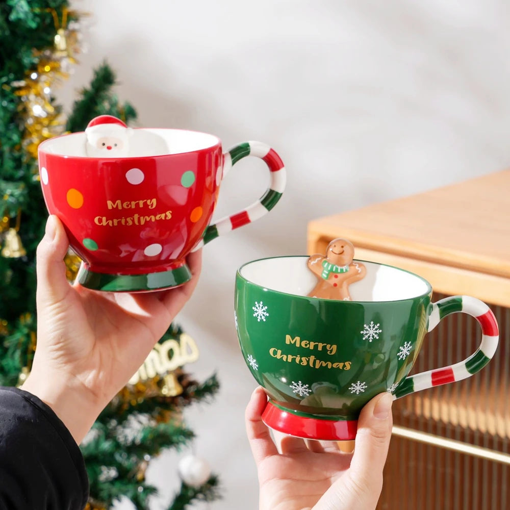 1 Pack Cute Christmas Coffee Mugs Durable Ceramic Coffee Mugs Best Christmas Gifts for Kids Mom Lovers Friends with Gift Box