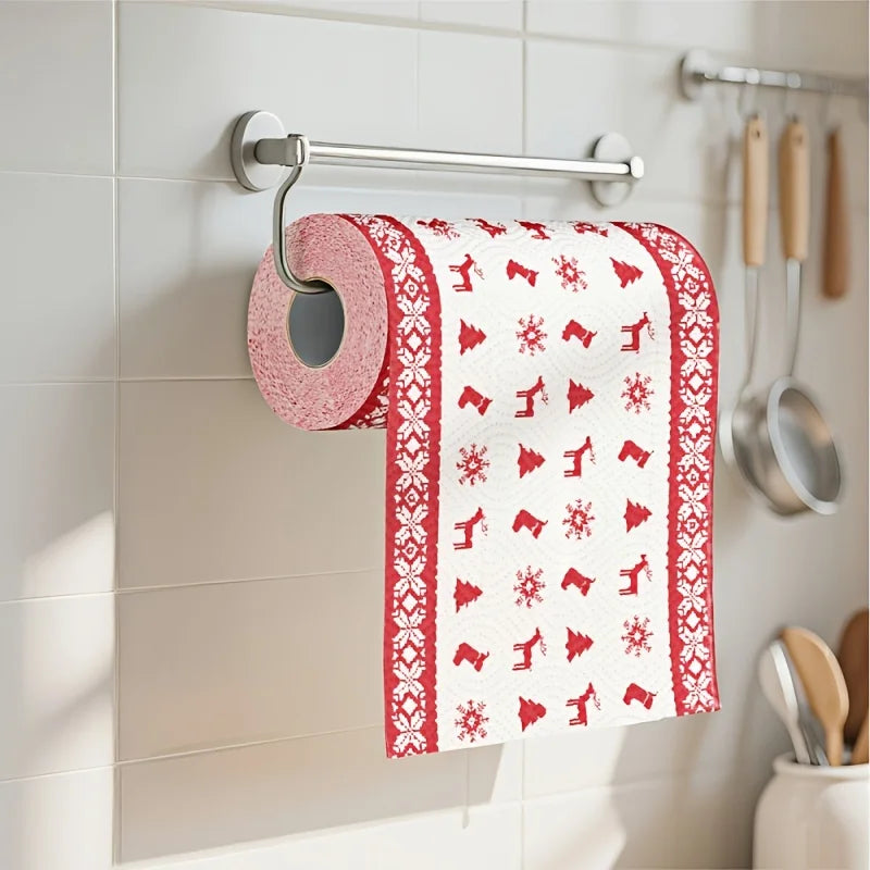 Christmas Pattern Paper Towels – Festive Disposable Kitchen Roll