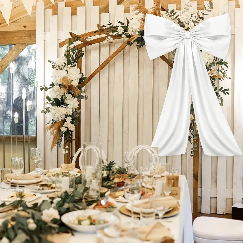 Extra Large Christmas Tree Bow Topper – Elegant Satin Holiday Decoration