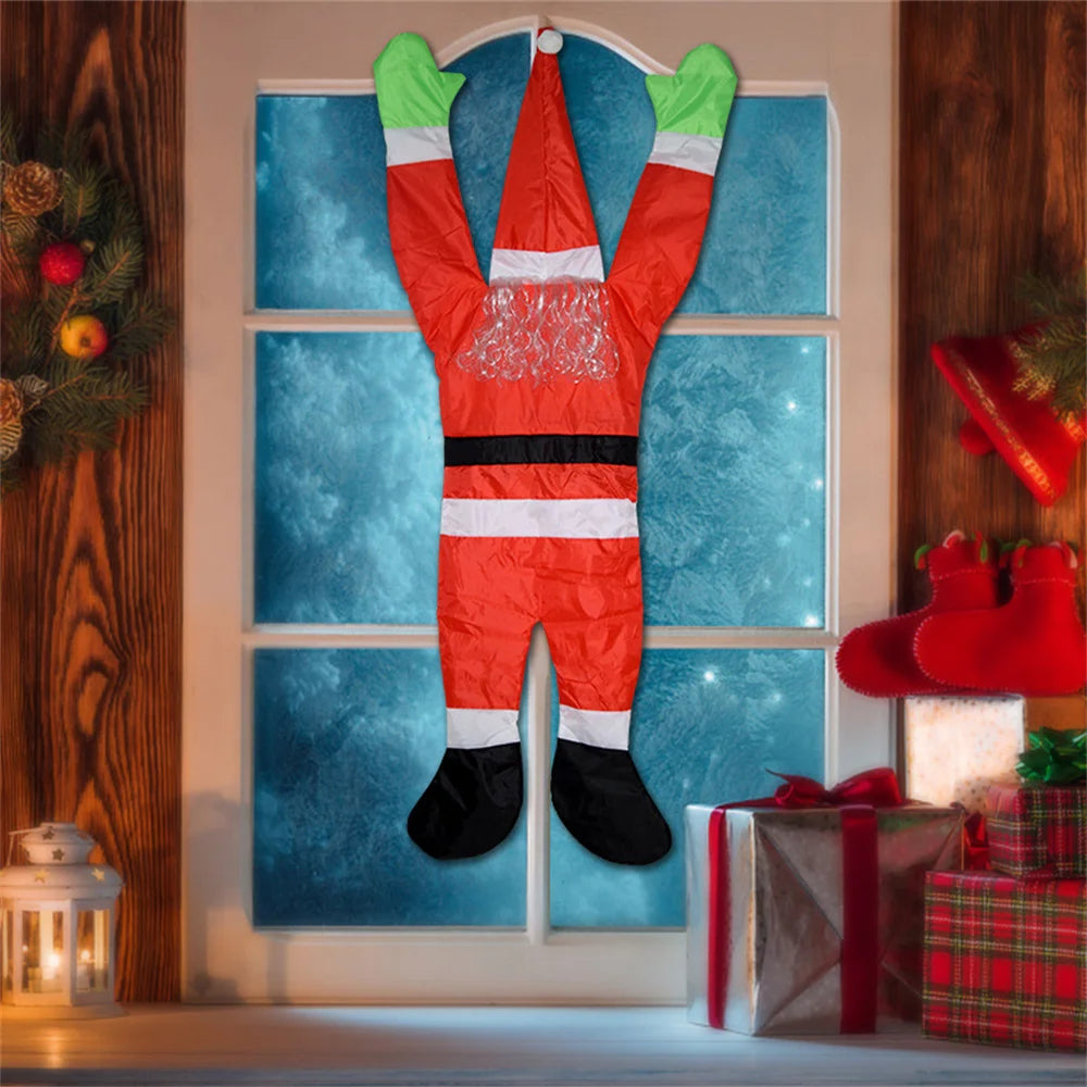 Climbing Santa Outdoor Decoration – Hanging Christmas Window & Wall Ornament