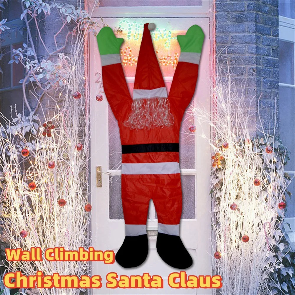 Climbing Santa Outdoor Decoration – Hanging Christmas Window & Wall Ornament