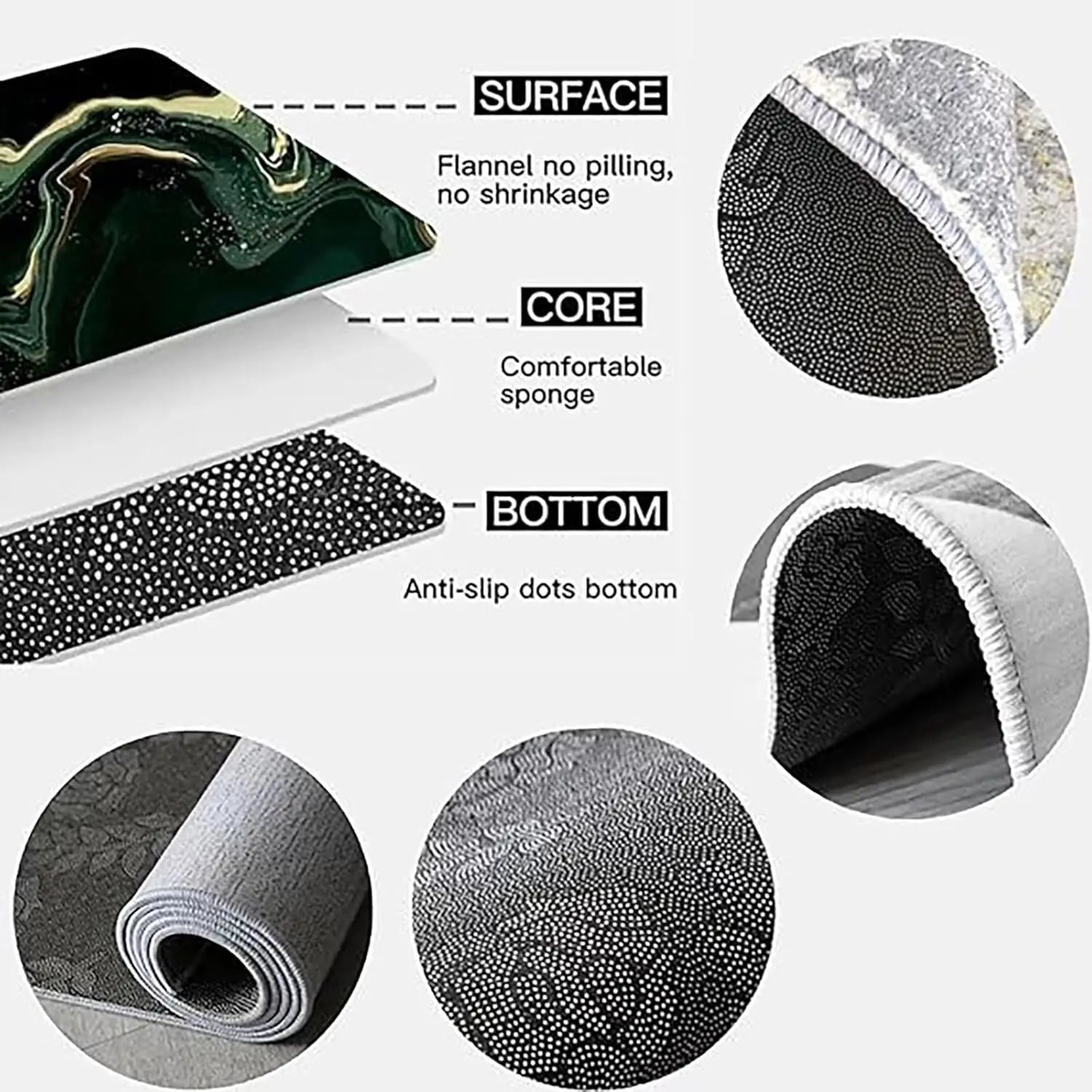 Round Christmas Snowflake Rug – Festive Holiday Floor Mat for Living Room & Tree Decoration