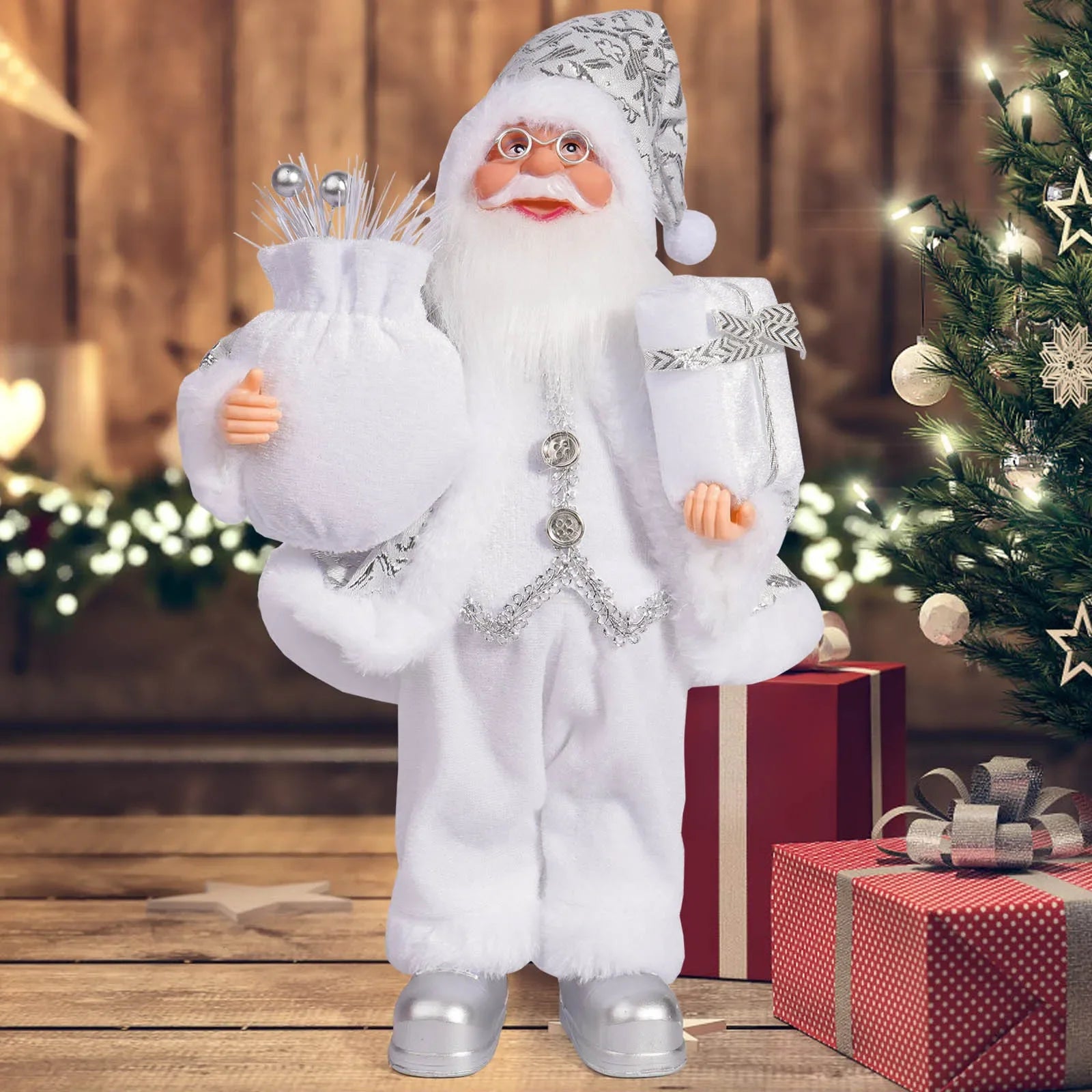 Christmas Santa Decoration with Gift Bag & Teddy Bear
