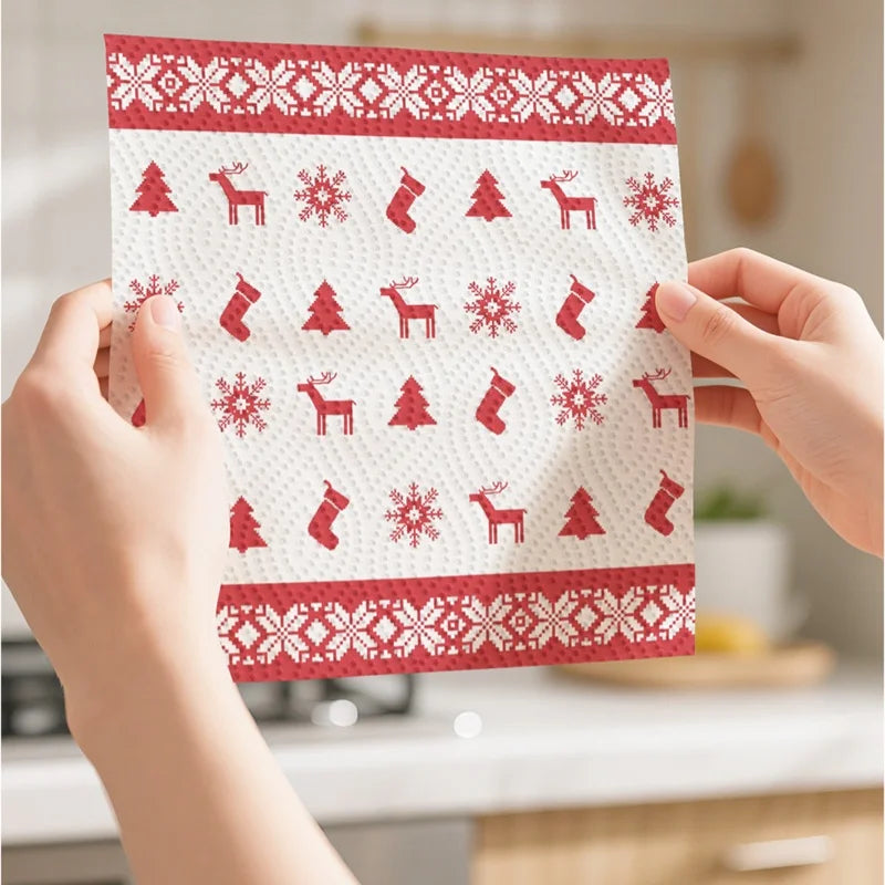 Christmas Pattern Paper Towels – Festive Disposable Kitchen Roll