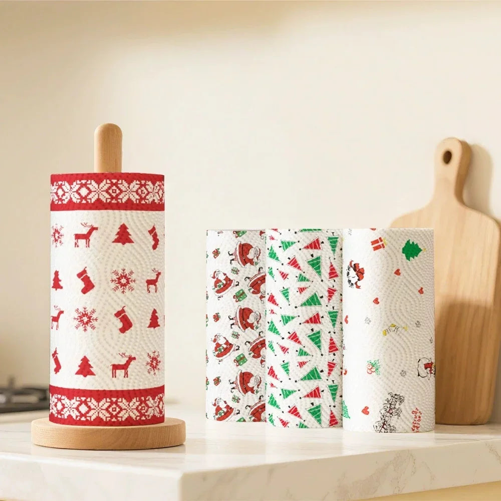 Christmas Pattern Paper Towels – Festive Disposable Kitchen Roll
