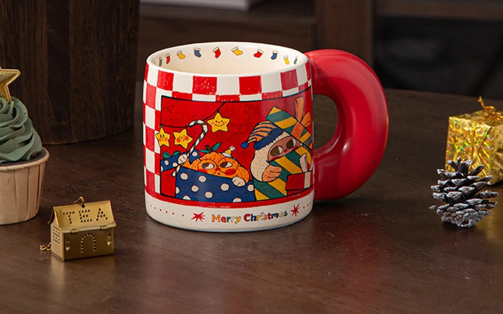 1 Pack Cute Christmas Coffee Mugs Durable Ceramic Coffee Mugs Best Christmas Gifts for Kids Mom Lovers Friends with Gift Box