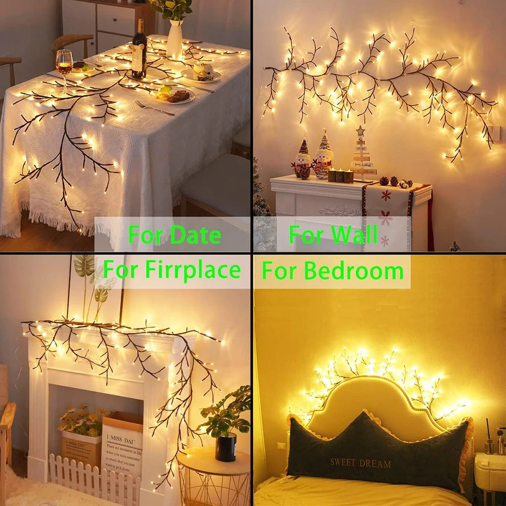 Warm LED Willow Branch Lights for Home Decor
