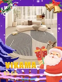 Round Christmas Snowflake Rug – Festive Holiday Floor Mat for Living Room & Tree Decoration