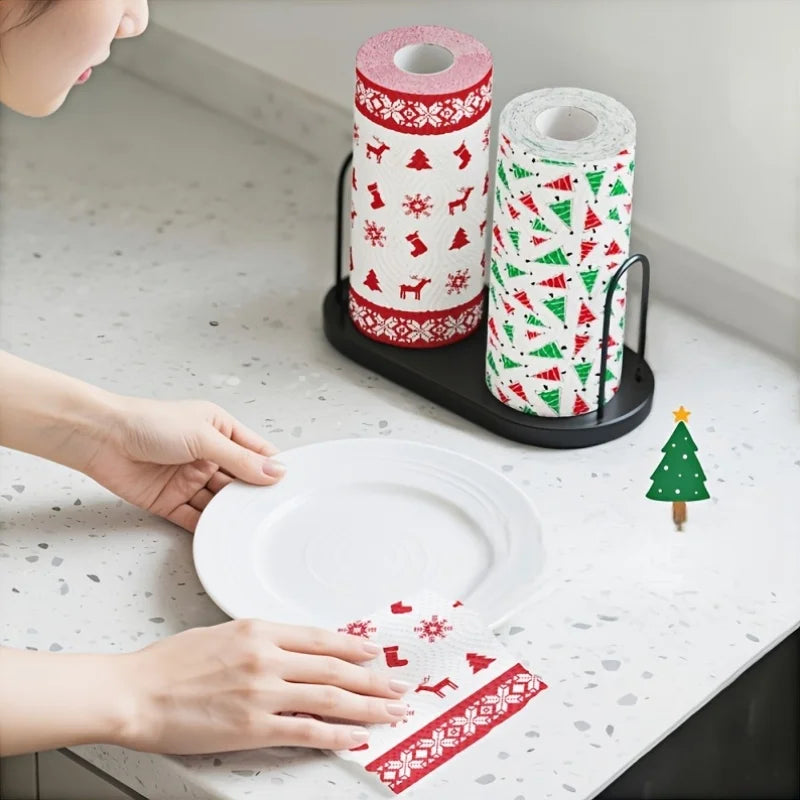 Christmas Pattern Paper Towels – Festive Disposable Kitchen Roll