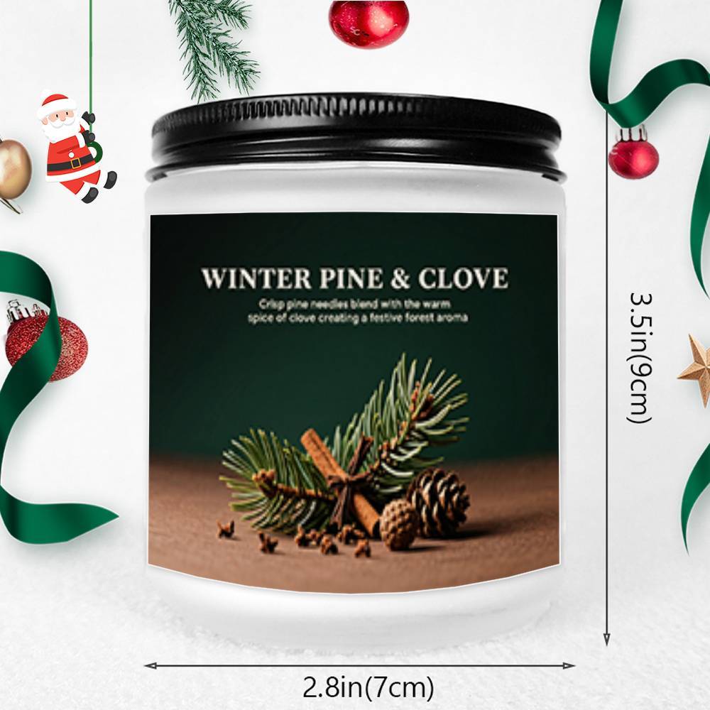 1pc Lavender Scented Candle Merry Christmas Winter Pine & Clove Home Room Decor Festive Decoration Holiday Gift Idea for Friends Family Loved Ones Christmas Eve Christmas Day Seasonal Home Fragrance Cozy Atmosphere